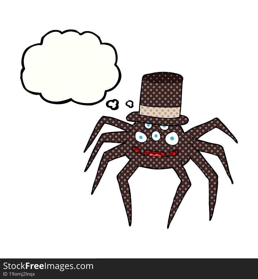 thought bubble cartoon halloween spider