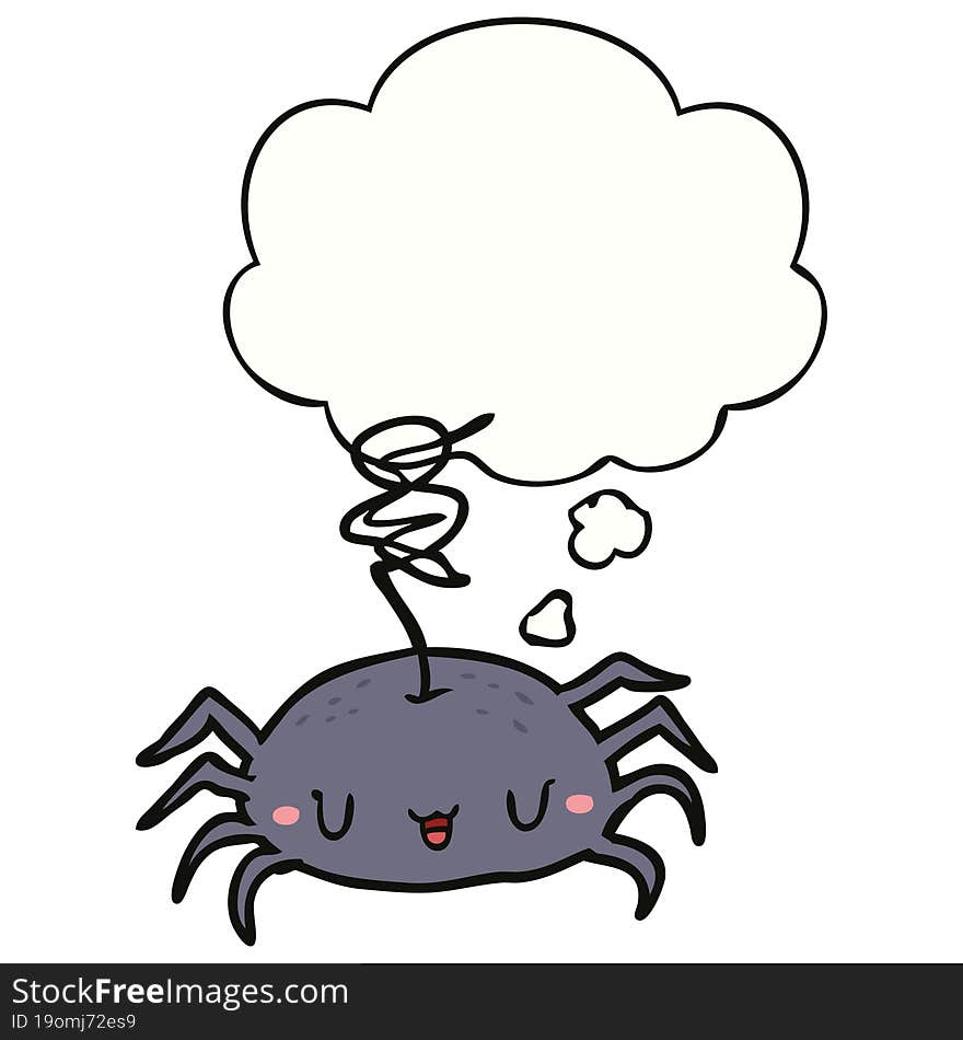 cartoon spider with thought bubble. cartoon spider with thought bubble