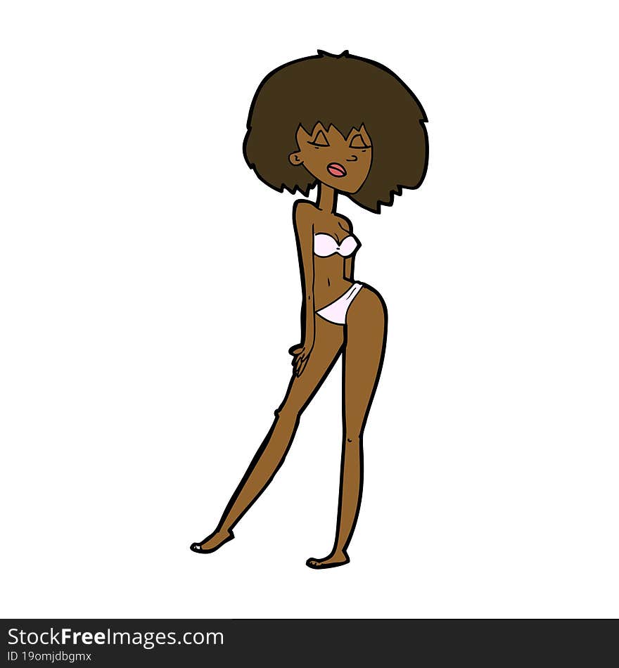 cartoon woman in bikini