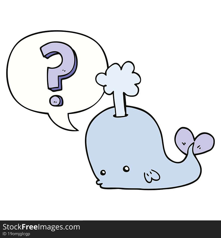 Cartoon Curious Whale And Speech Bubble