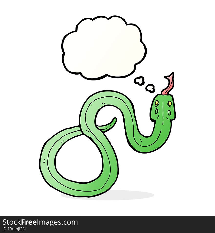 cartoon snake with thought bubble