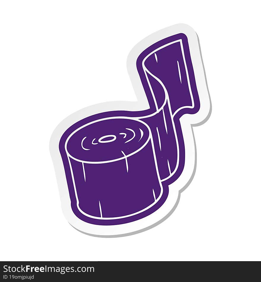 Cartoon Sticker Of A Toilet Roll