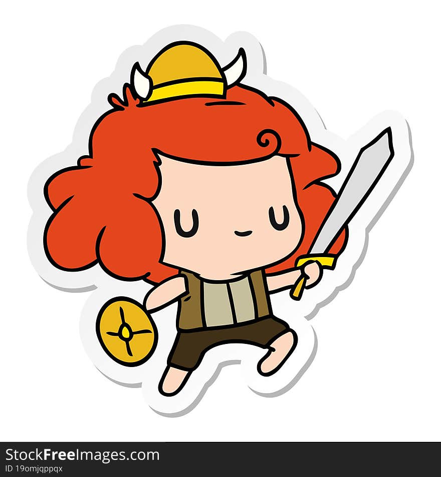 sticker cartoon kawaii cute viking child