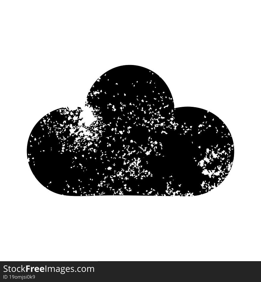 distressed symbol white cloud