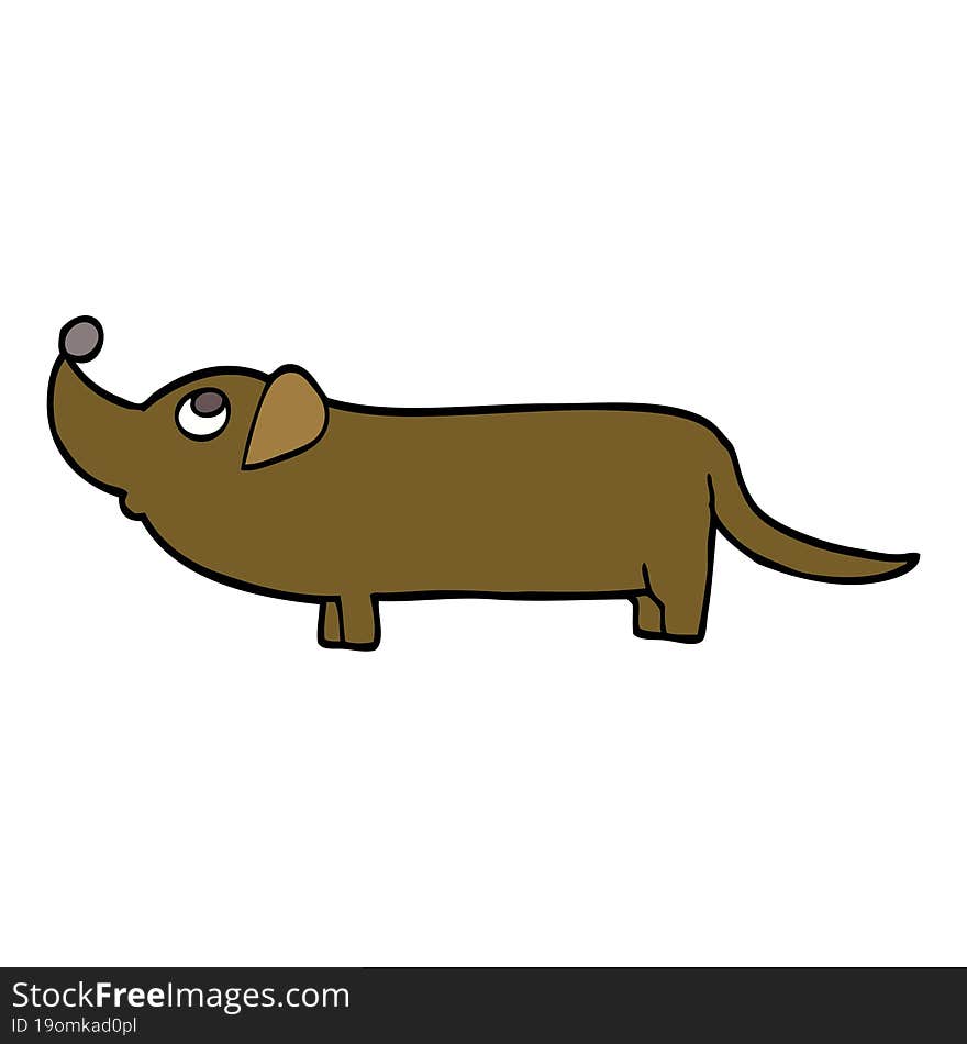 Hand Drawn Doodle Style Cartoon Dachshund