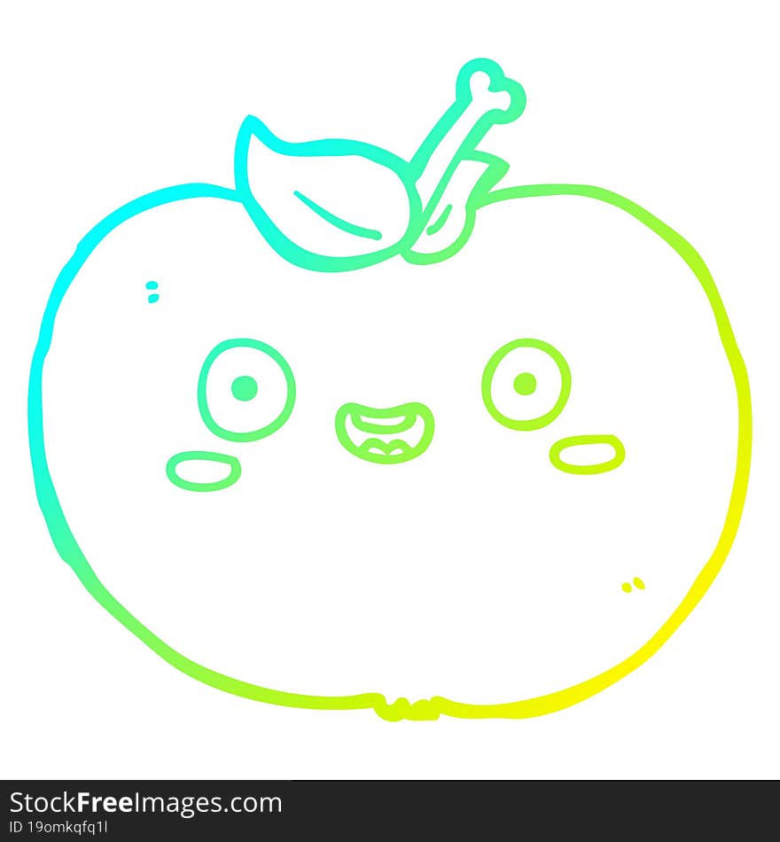 cold gradient line drawing cartoon apple