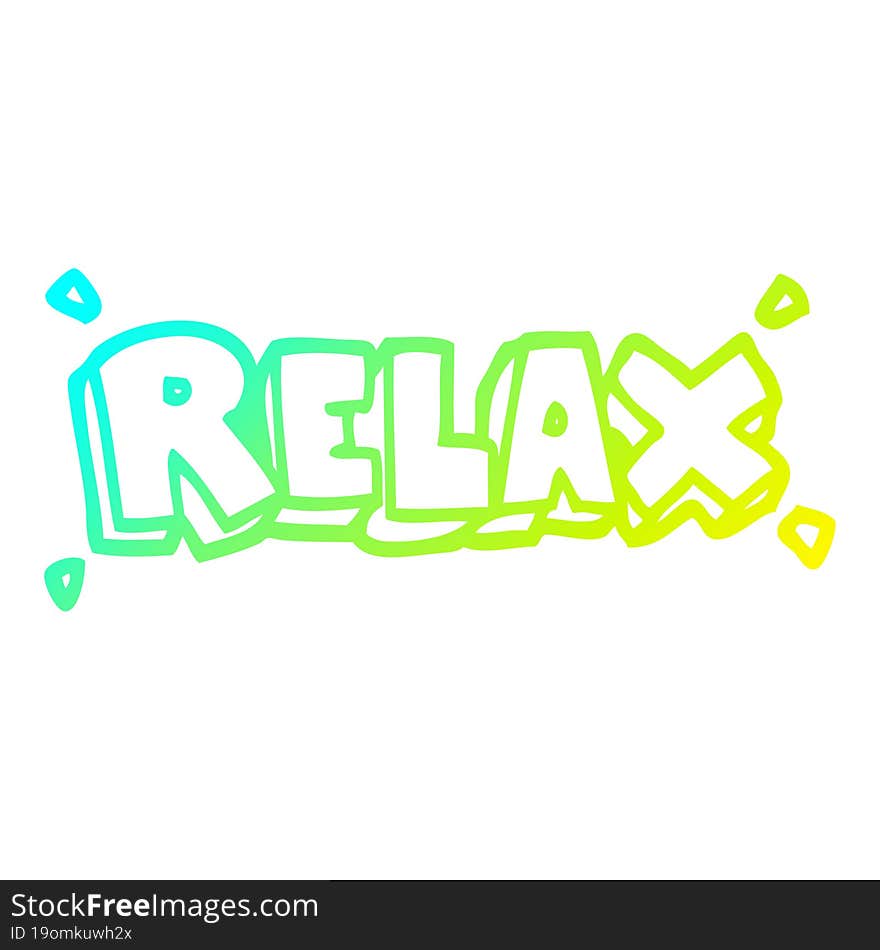 cold gradient line drawing cartoon relax symbol