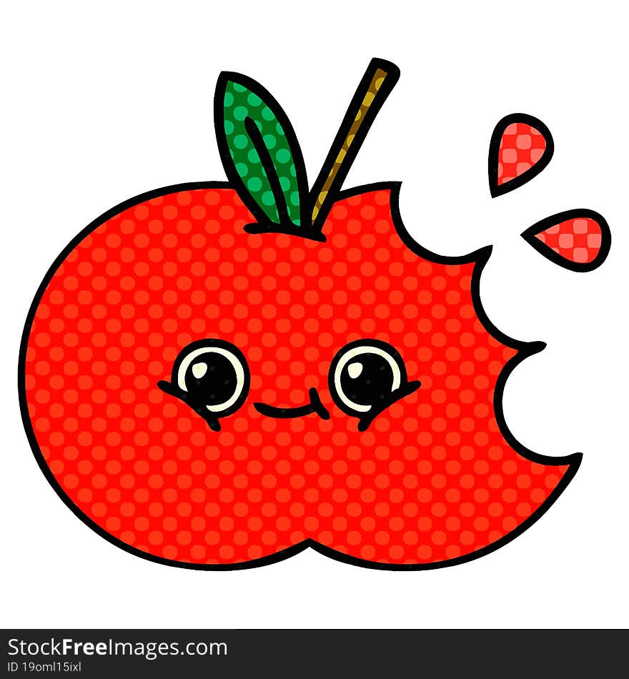 comic book style cartoon of a apple