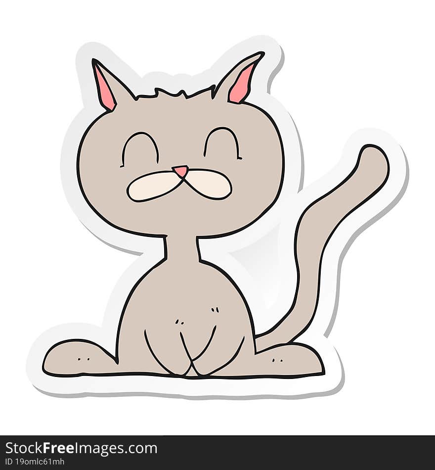 Sticker Of A Cartoon Cat