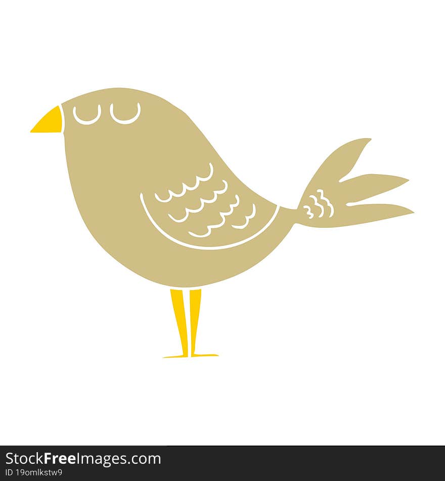 flat color style cartoon bird