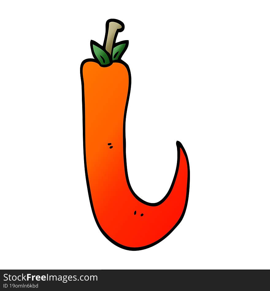 cartoon doodle red hot chilli pepper