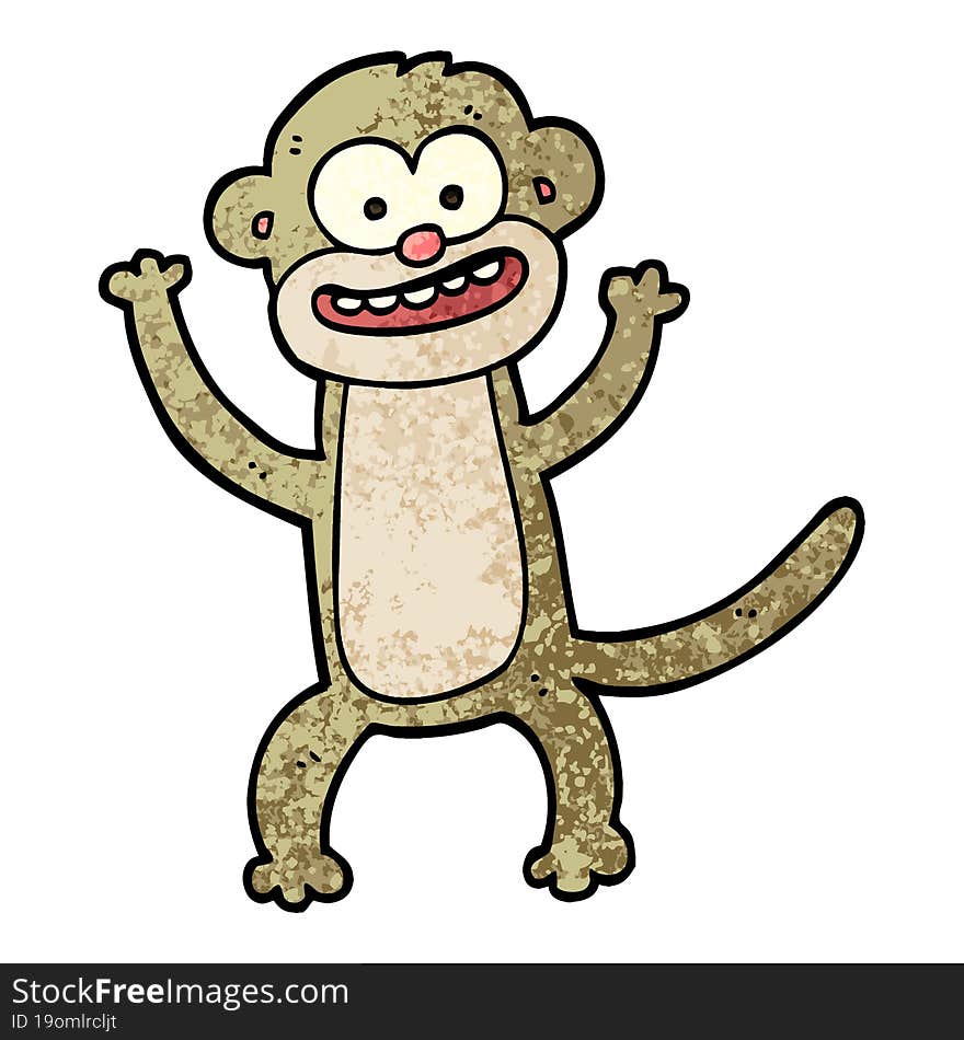 grunge textured illustration cartoon monkey