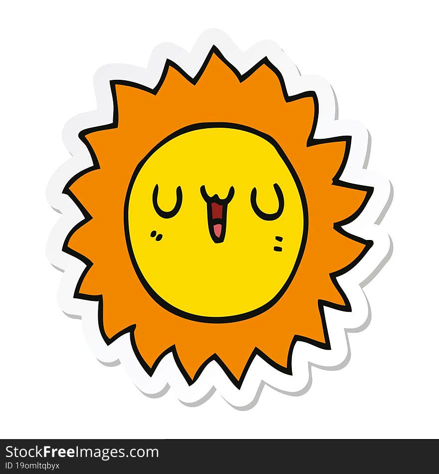 sticker of a cartoon sun