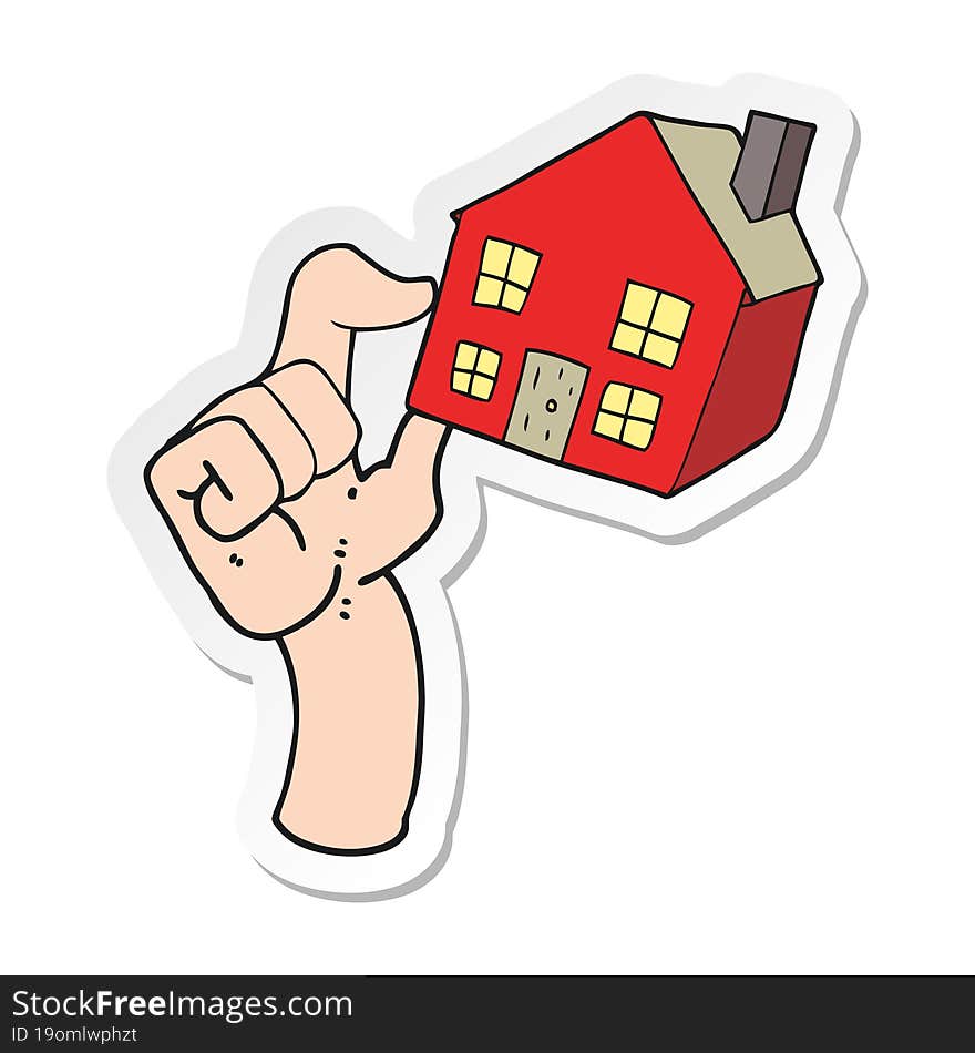 sticker of a cartoon housing market