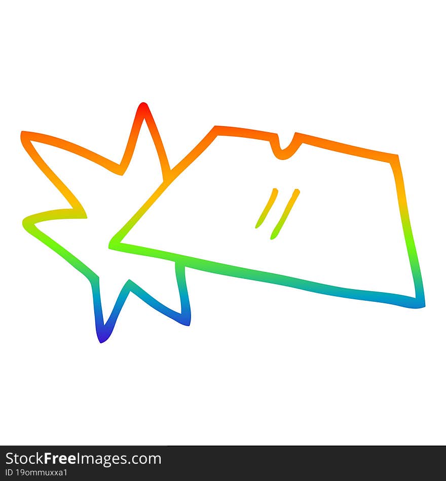 rainbow gradient line drawing of a cartoon shiny razorblades