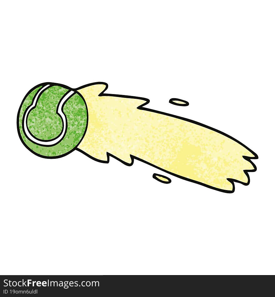 cartoon doodle flying tennis ball