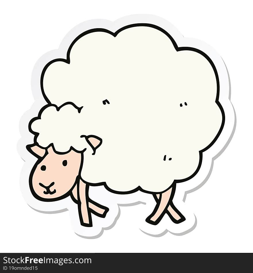 sticker of a cartoon sheep