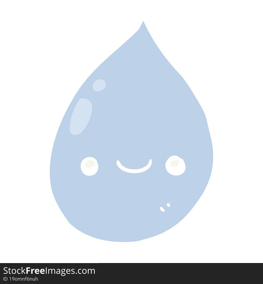 Flat Color Style Cartoon Raindrop