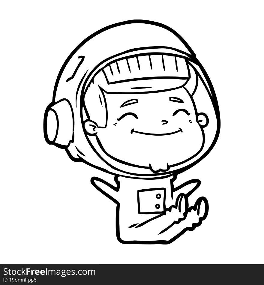 happy cartoon astronaut. happy cartoon astronaut