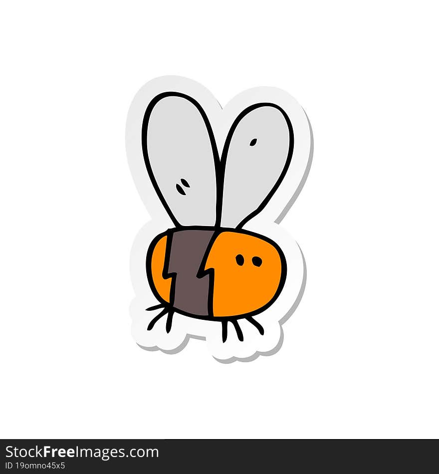 sticker of a cartoon bee