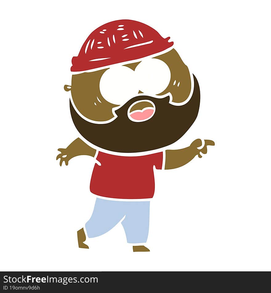 flat color style cartoon bearded man