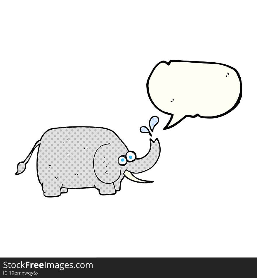 comic book speech bubble cartoon elephant