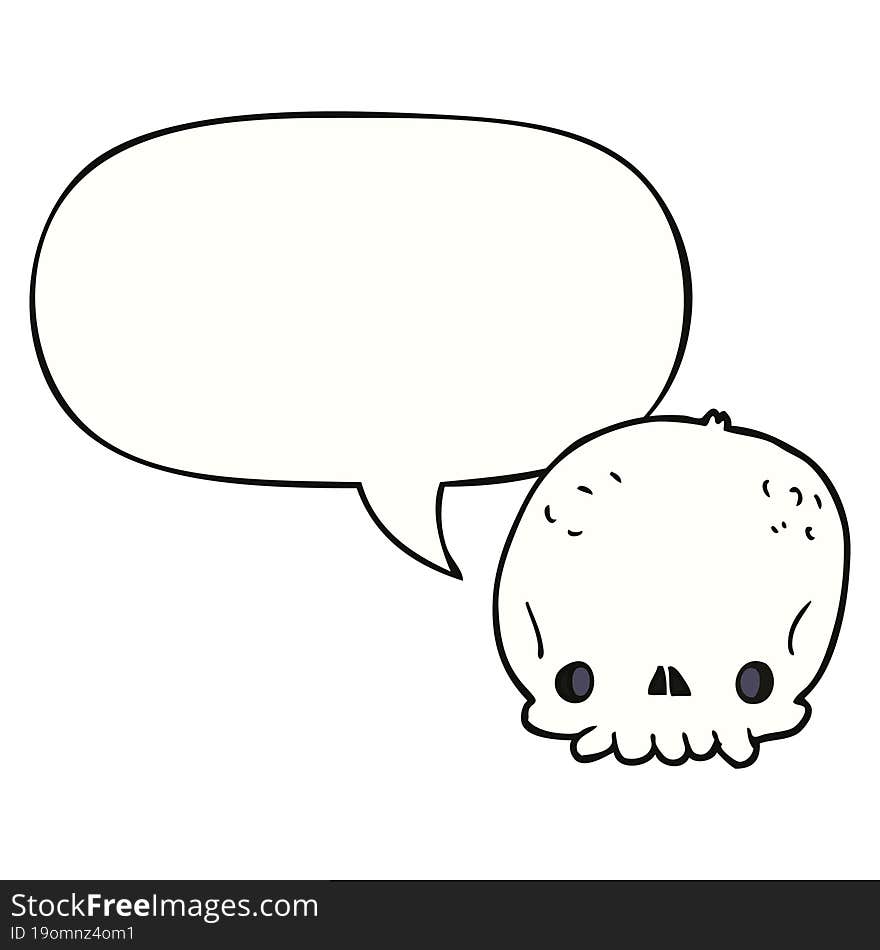 cartoon skull and speech bubble