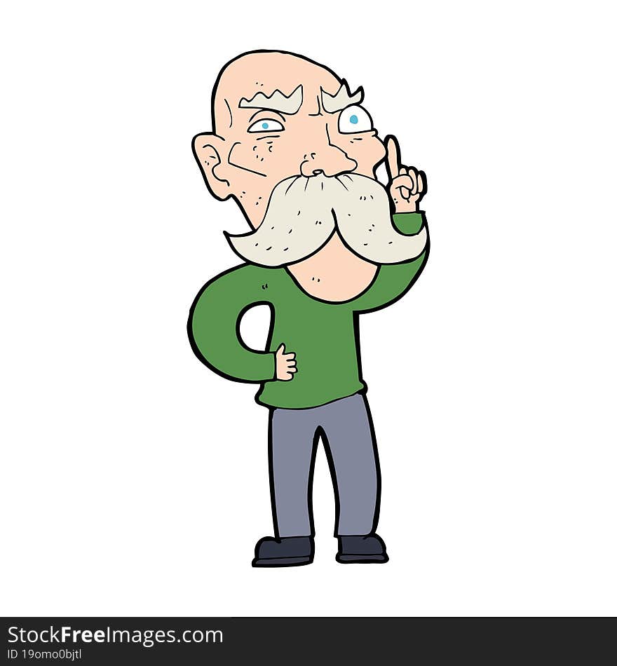 cartoon annoyed old man