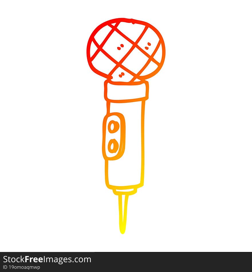 warm gradient line drawing cartoon gold microphone