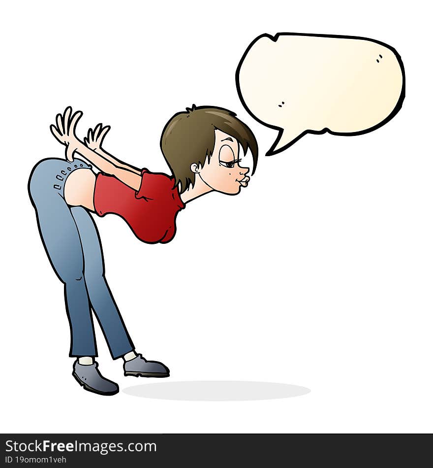 cartoon sexy woman with speech bubble