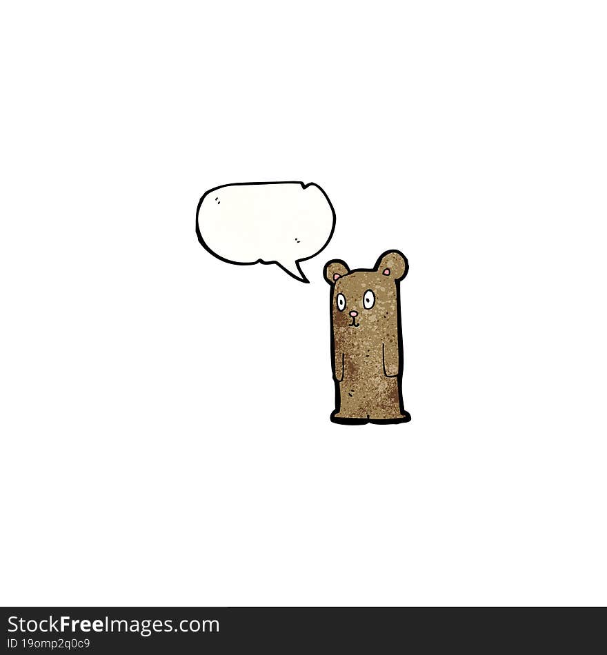 Cartoon Bear With Speech Bubble