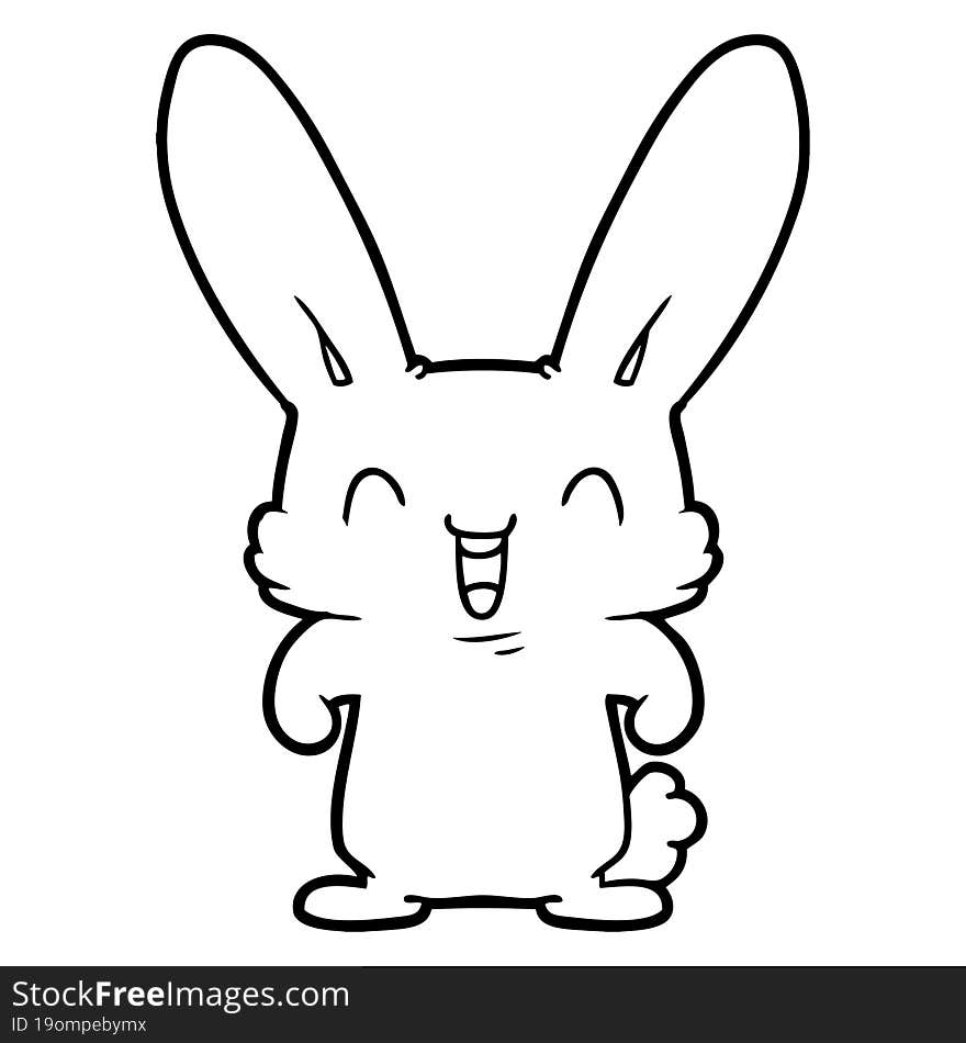 cartoon rabbit laughing. cartoon rabbit laughing