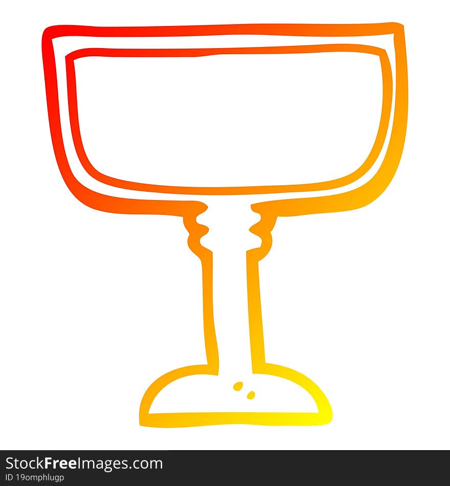 Warm Gradient Line Drawing Cartoon Wine Glass