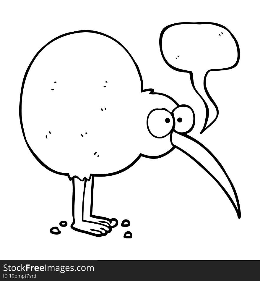 speech bubble cartoon kiwi