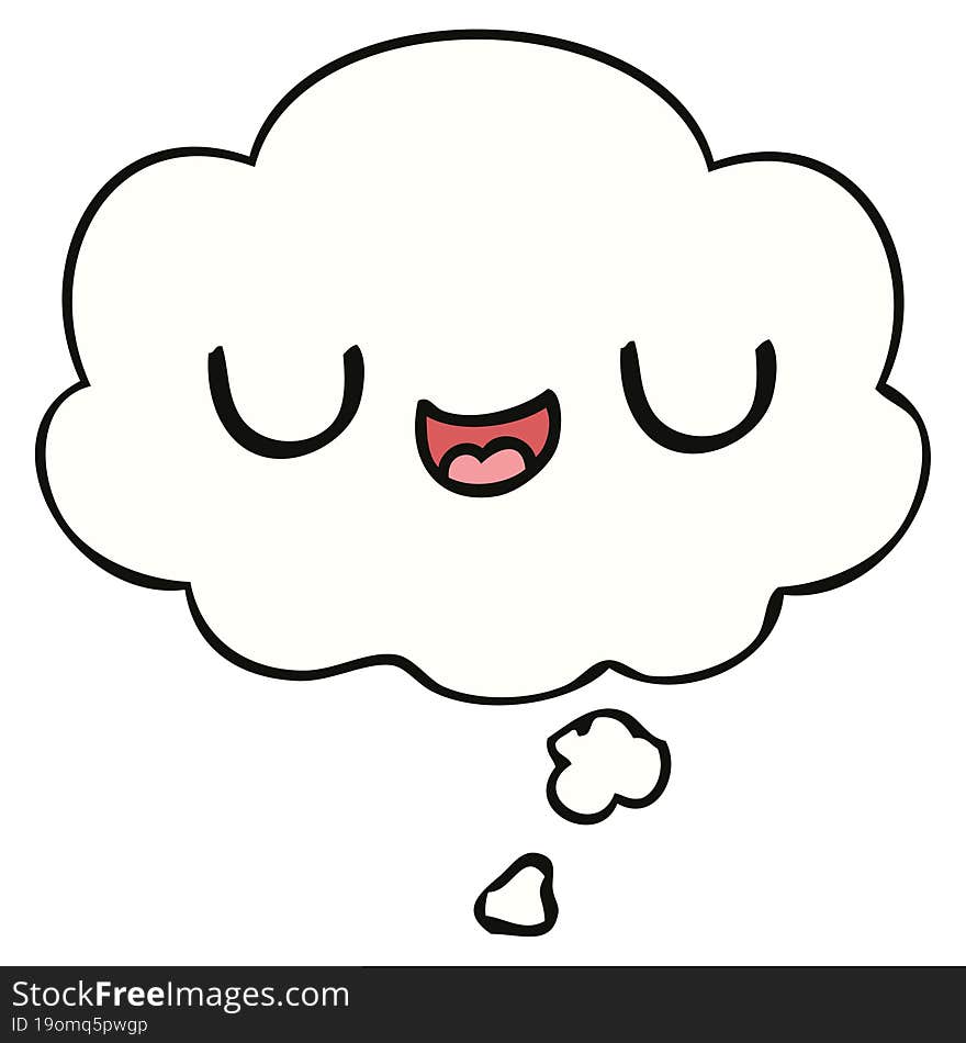 Cute Cartoon Face And Thought Bubble