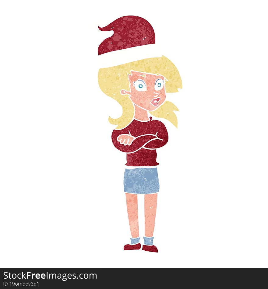 cartoon woman ready for christmas