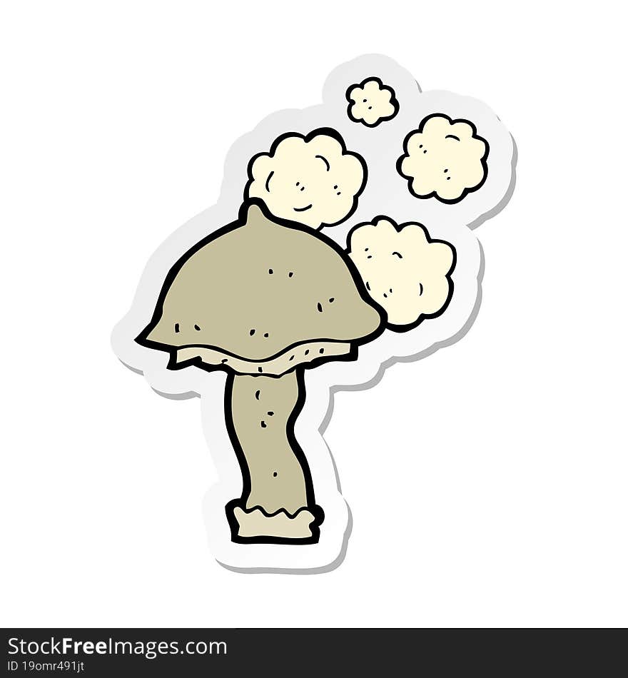 Sticker Of A Cartoon Mushroom