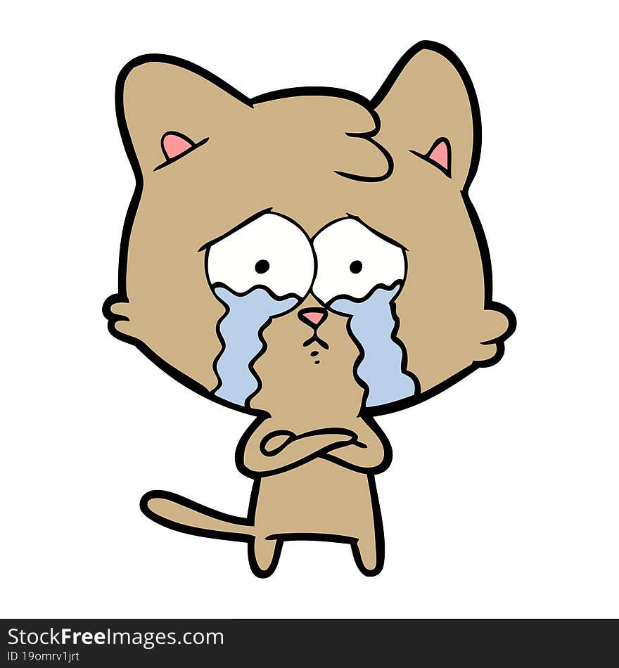 cartoon crying cat. cartoon crying cat