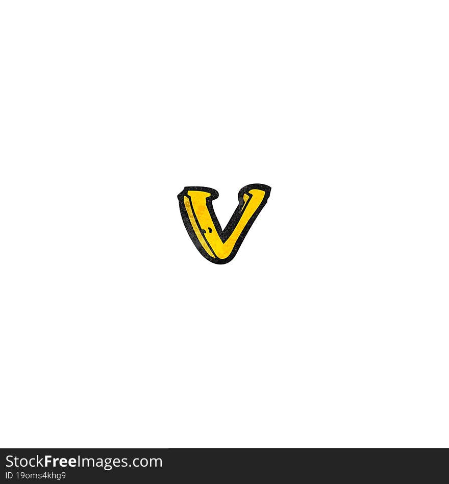 cartoon letter v