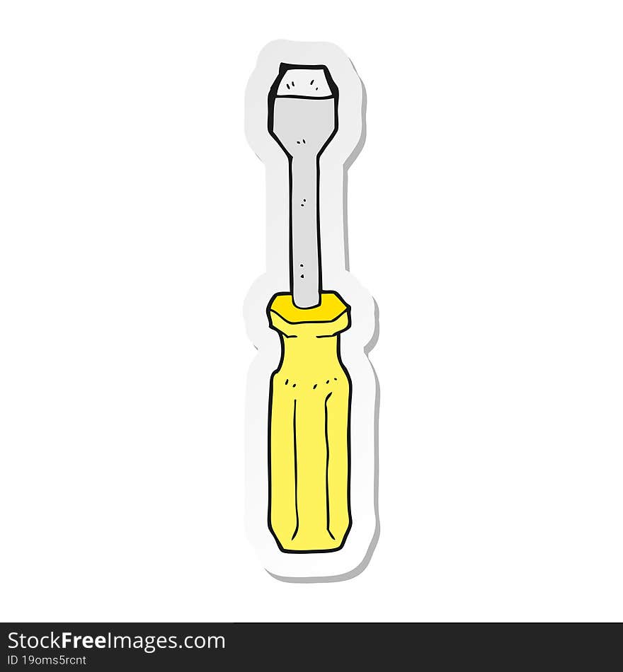 sticker of a cartoon screwdriver