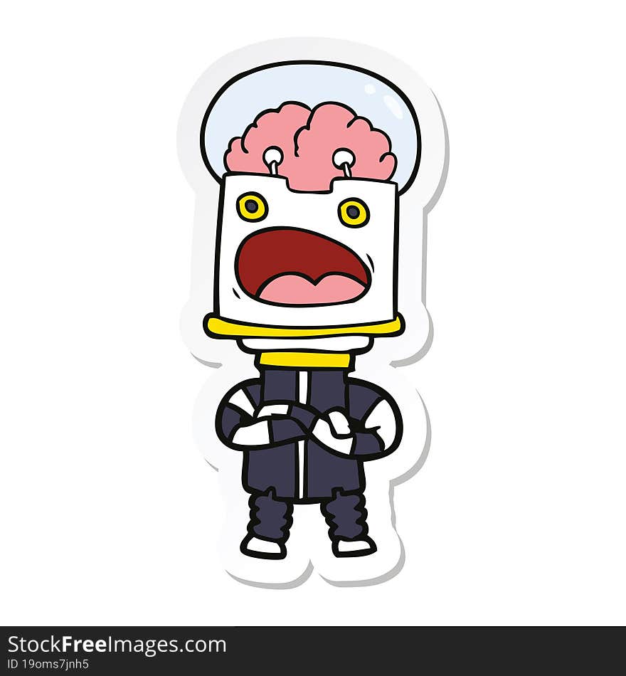 sticker of a cartoon robot