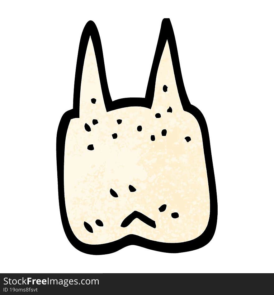 Grunge Textured Illustration Cartoon Tooth