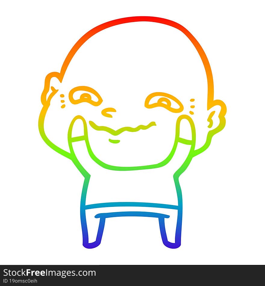 rainbow gradient line drawing cartoon creepy guy