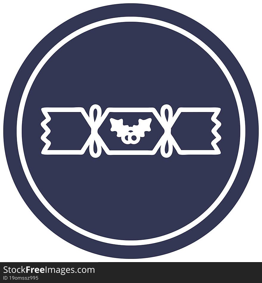 christmas cracker circular icon symbol