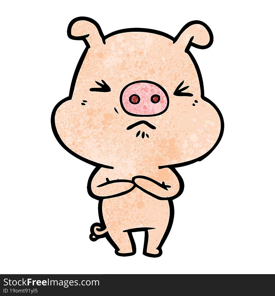 cartoon angry pig. cartoon angry pig