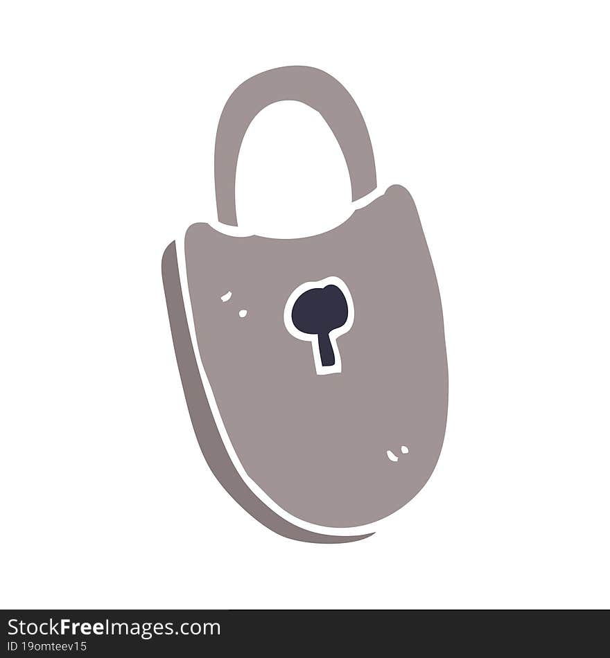 Cartoon Doodle Locked Padlock