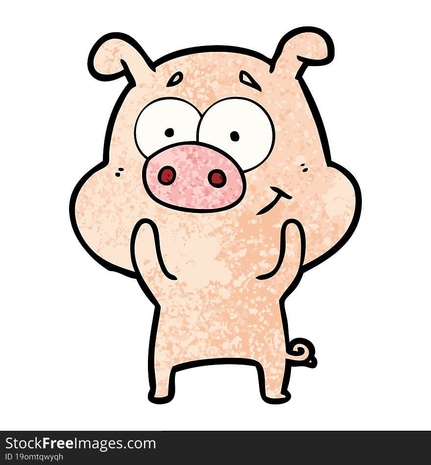 happy cartoon pig. happy cartoon pig