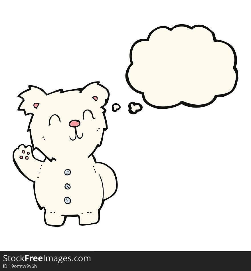 cartoon polar bear with thought bubble