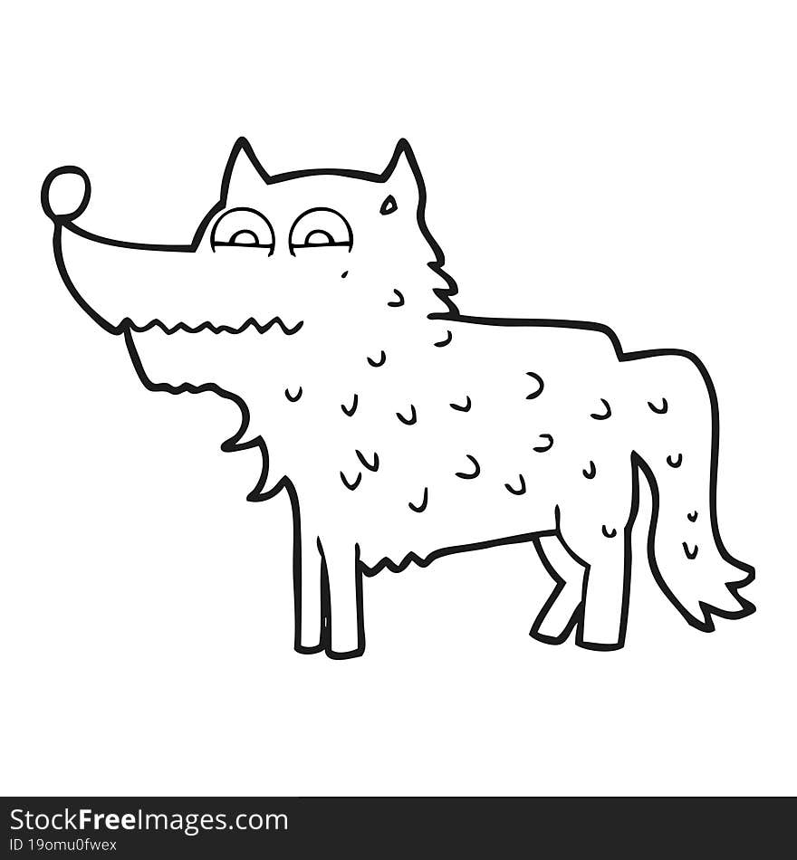 Black And White Cartoon Dog