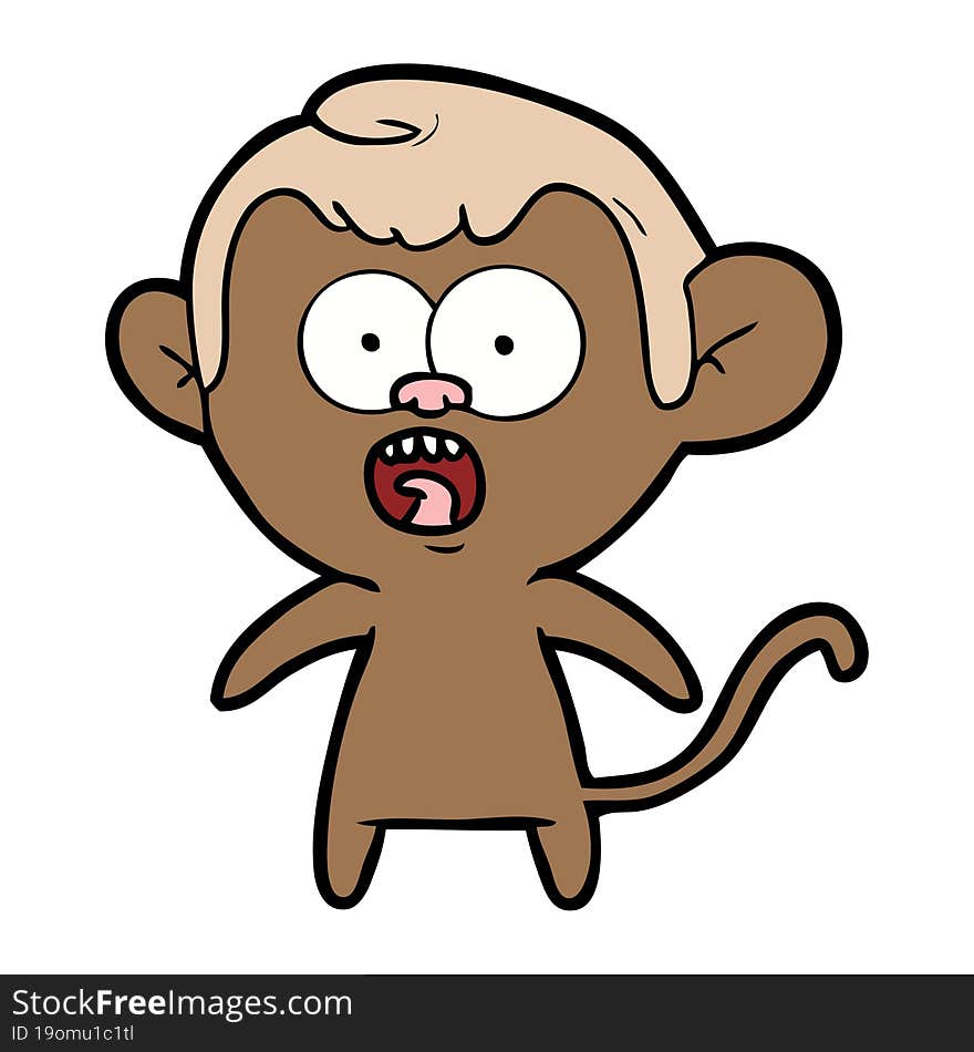 cartoon shocked monkey. cartoon shocked monkey